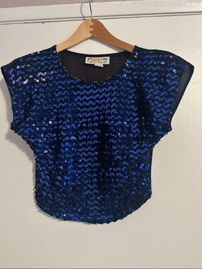 Just Cristina Royal Blue Sequin Crop Top